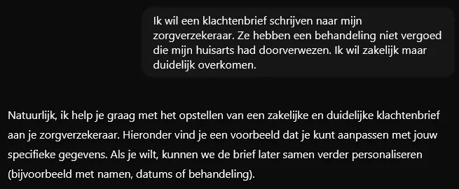 Mijn vraag aan Confer over een klachtenbrief