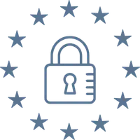 europese-alternatieven Europese alternatieven - icoon van de sterren van de vlag van de Unie met een slot in het midden.